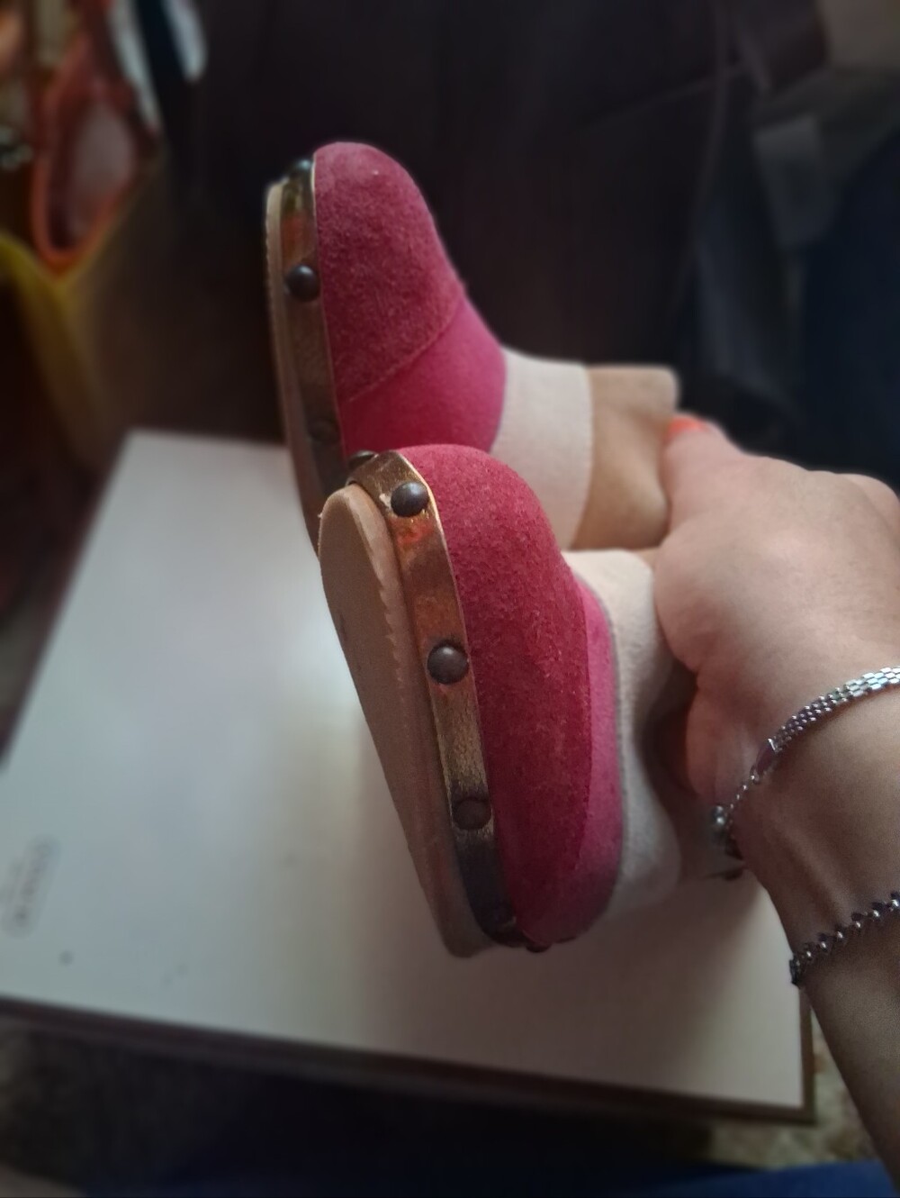 Coach Y2K Katy Patchwork WaveSuede Clog Mule - Pink/Tan/Beige Cream #tiktokviral - Picture 11 of 11